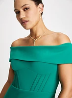 Slitted Off-The-Shoulder Dress