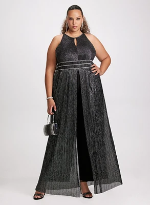 Overlay Effect Sleeveless Jumpsuit