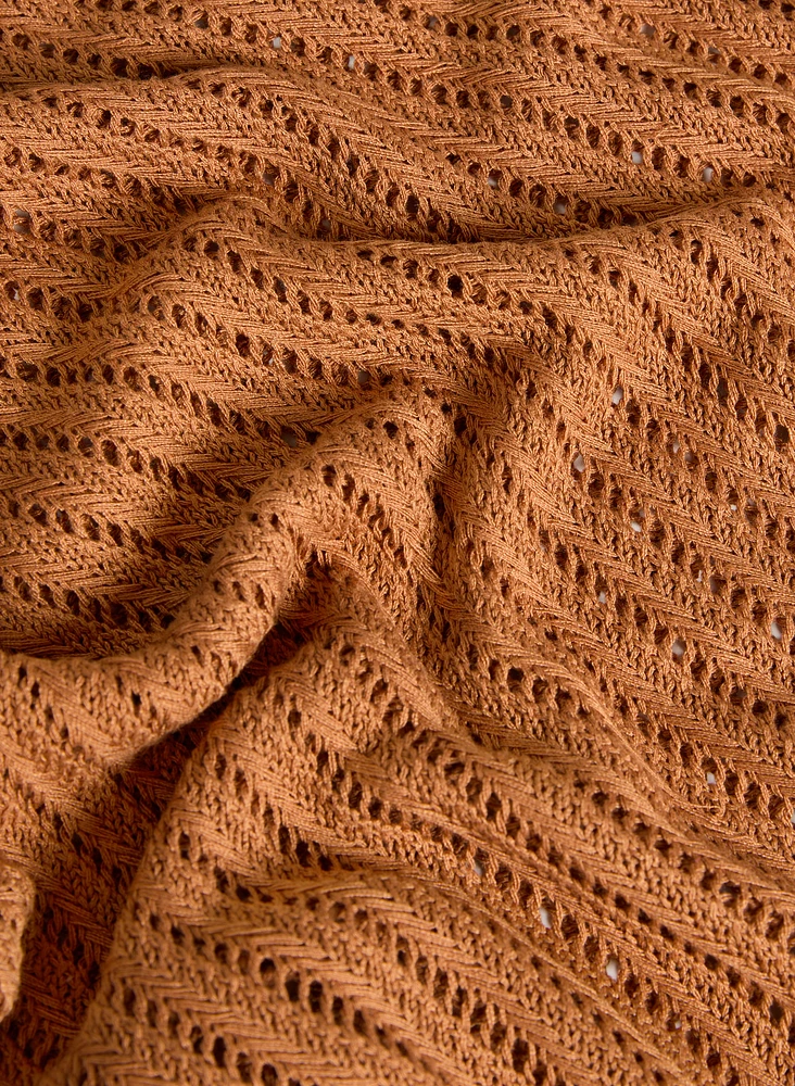 Pull manches capes en tricot ajour