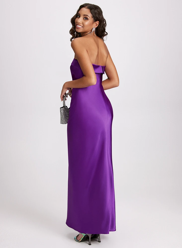 Strapless Satin Dress