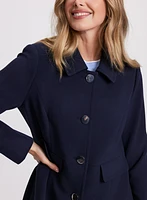 Tricotine Shirt Collar Coat