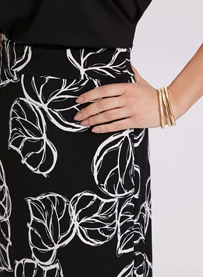 Leaf Print Skirt