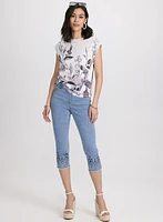 Embellished Denim Capris