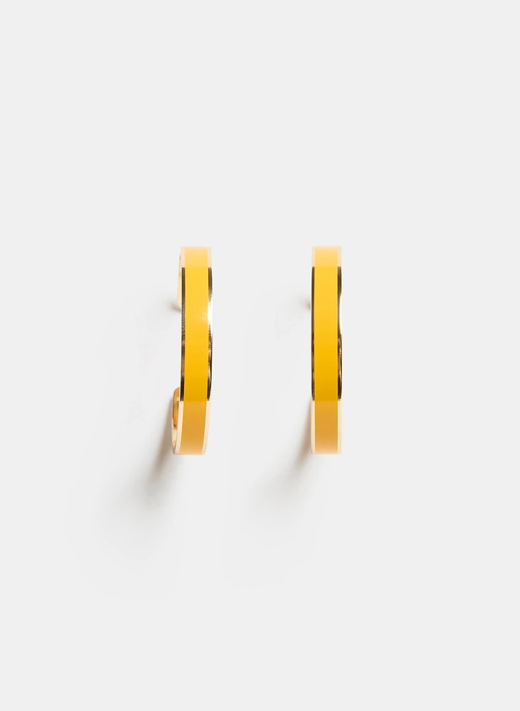 Enamel Hoop Earrings