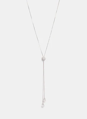 Pearl Drop Bolo Necklace