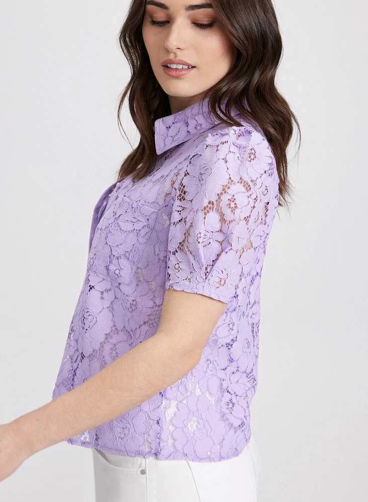 Lace Button Blouse