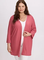 Textured Open Cardigan