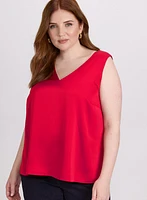 Blouse sans manches en satin