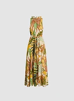 Robe maxi à motif tropical