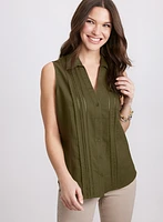 Sleeveless Linen Blouse