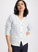 Checkered Bouclé Cardigan