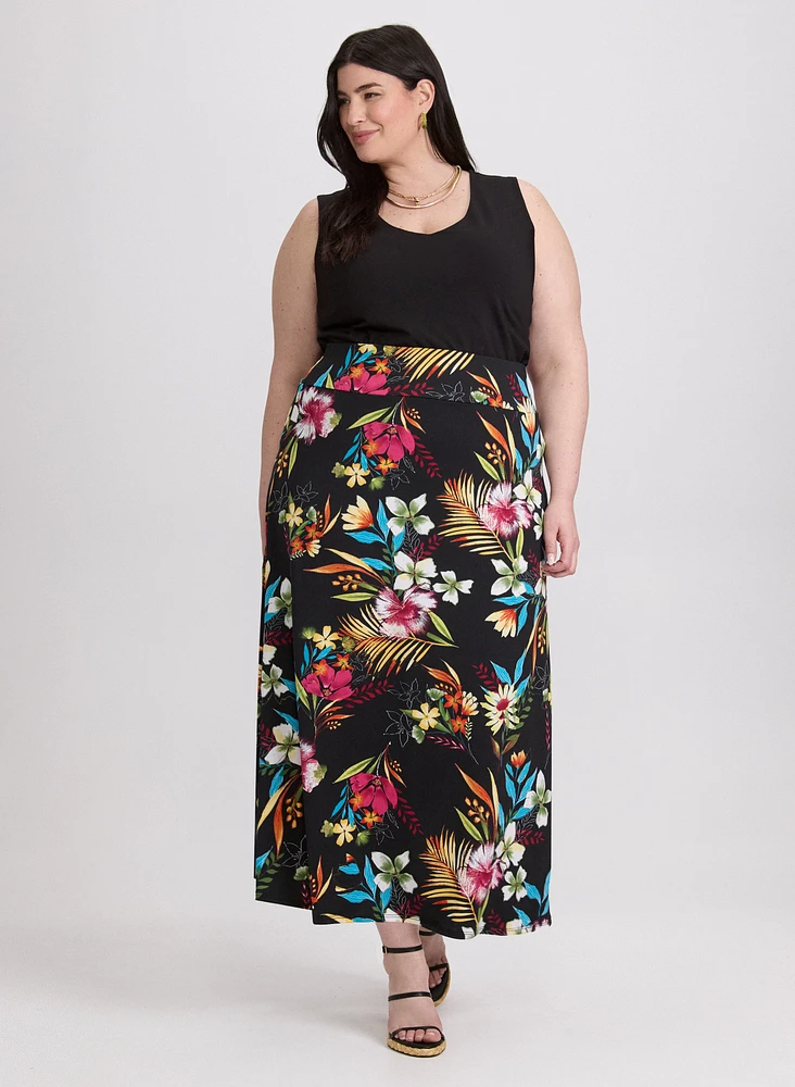 Jupe florale en jersey