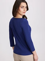 Draped Boat Neck Top