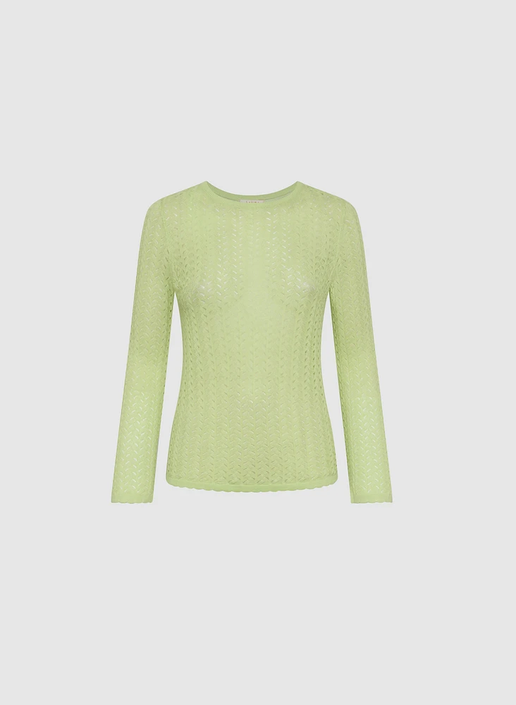 Pointelle Knit Sweater