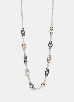 Three-Tone Link Necklace