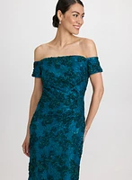 Embroidered Lace Off-Shoulder Dress