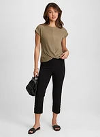 Knotted Cap-Sleeve Top & Pull-On Bengaline Capris