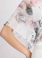Blouse à motif de roses