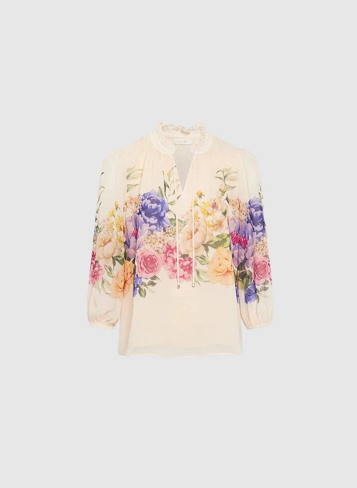 Blouse en chiffon à imprimé floral