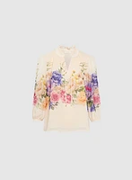 Floral Placement Print Blouse