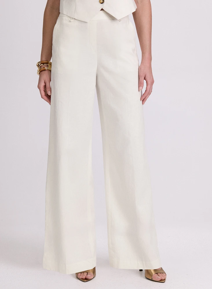 Olivia Linen-Blend Wide-Leg Pants