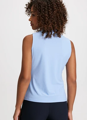 Sleeveless Tie-Neck Top