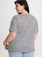Diagonal Stripes Short Sleeve Top