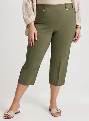 Side Slit Pull-On Capris