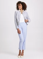 Stripe Bouclé Jacket & Slim-Leg Pants