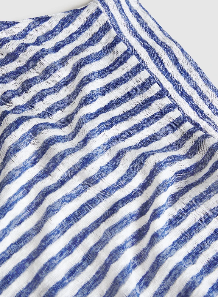 Striped Drawstring Top