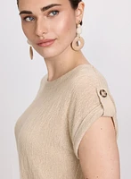 Knit Rolled Sleeve Top