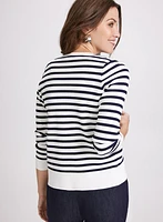 Stripe Button Cardigan