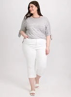 Striped Knot Sleeve T-Shirt