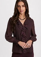 Blouse volantée à pois