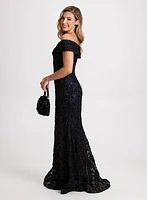 Shimmering Lace Evening Dress