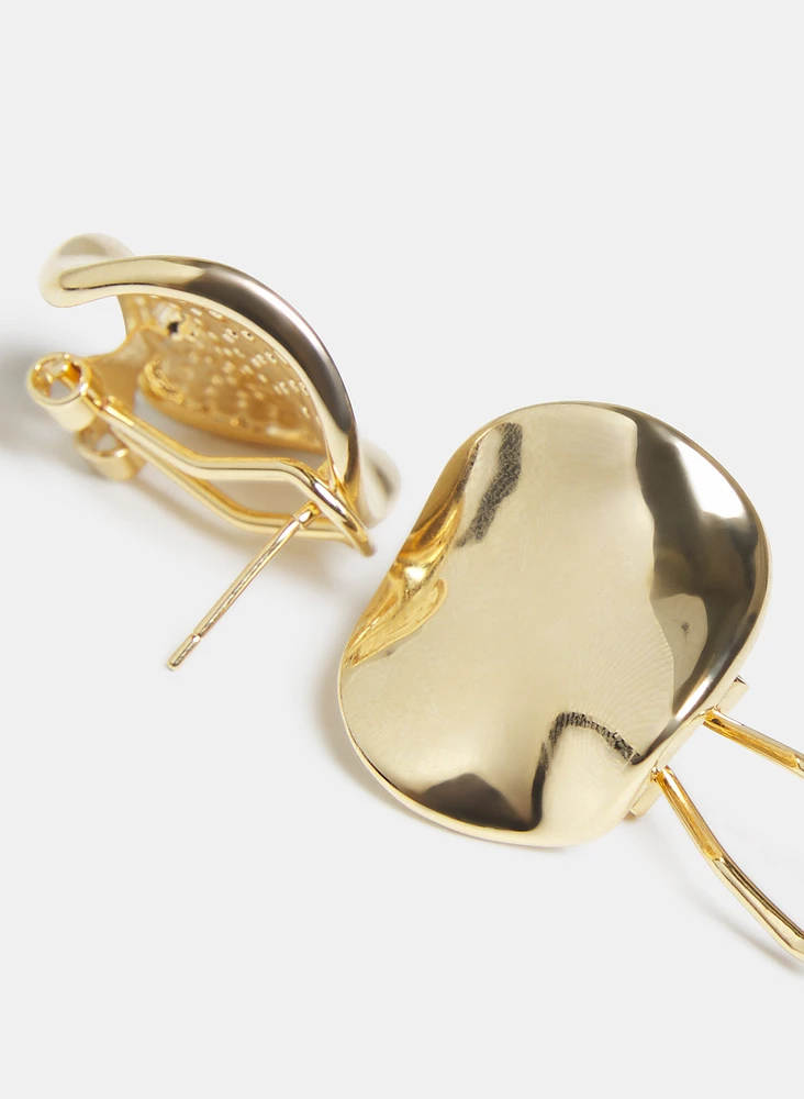 Boucles d'oreilles carrées courbées