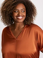 Blouse à encolure en V satin