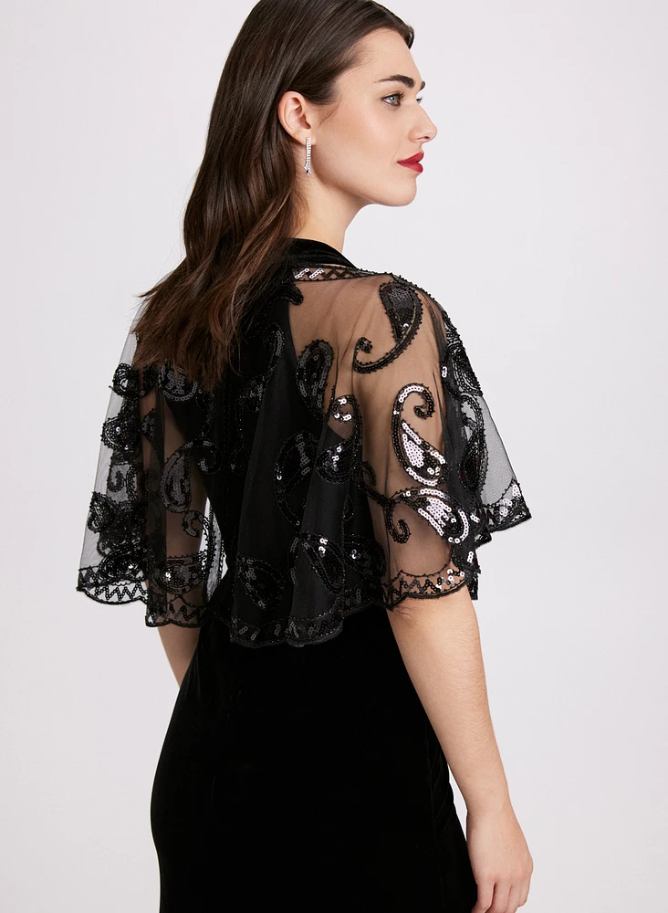 Sheer Mesh Capelet