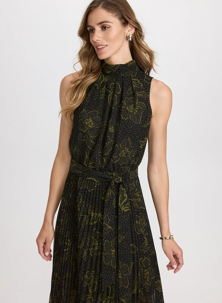 Floral Mock Neck Dress