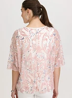 Haut floral à effet transparent