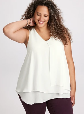 Blouse sans manches à effet étag