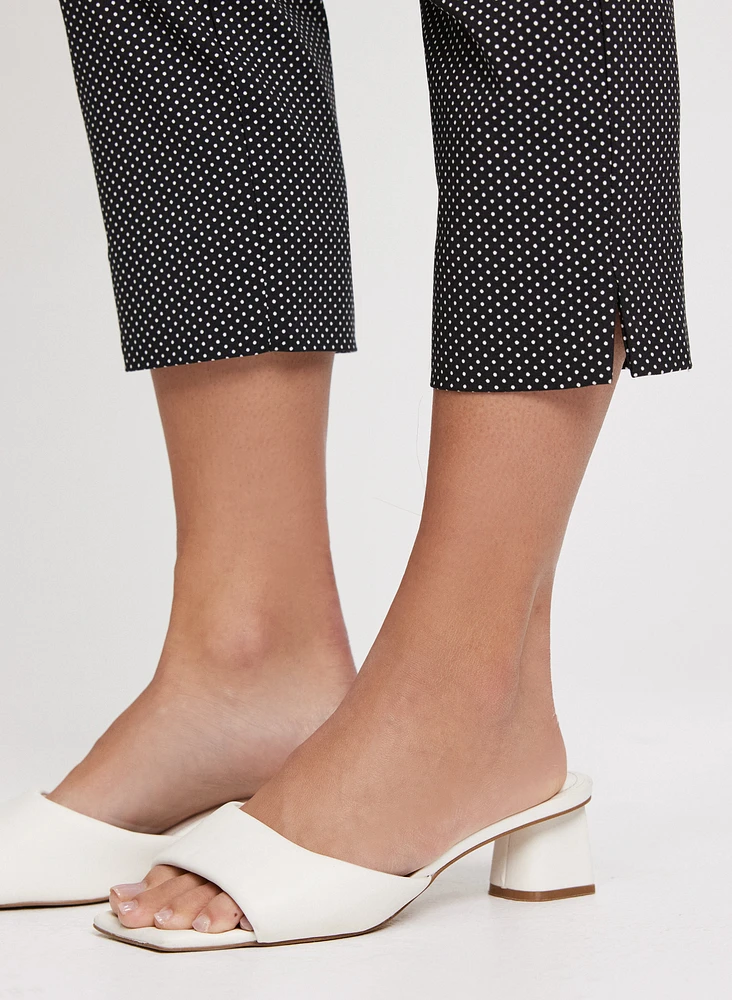 Pull-On Micro Dot Capri Pants