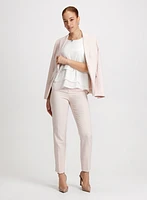 Single Button Jacket, Tiered Rhinestone Trim Blouse & City Fit Pants