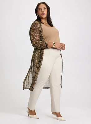 Snake Print Slit Cardigan