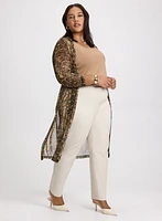 Snake Print Slit Cardigan