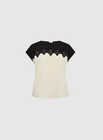 Drop Shoulder Lace Detail Top