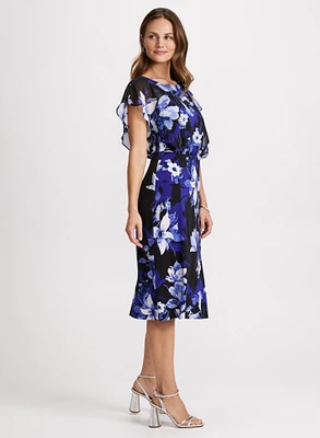 Flutter Sleeve Floral Dress