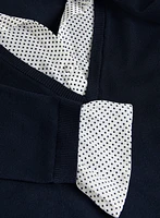 Pull illusion chemisier à pois