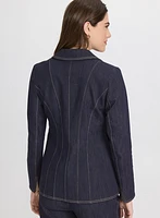Contrast Stitch Denim Blazer