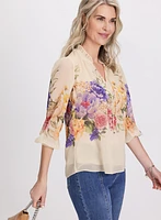 Blouse en chiffon à imprimé floral